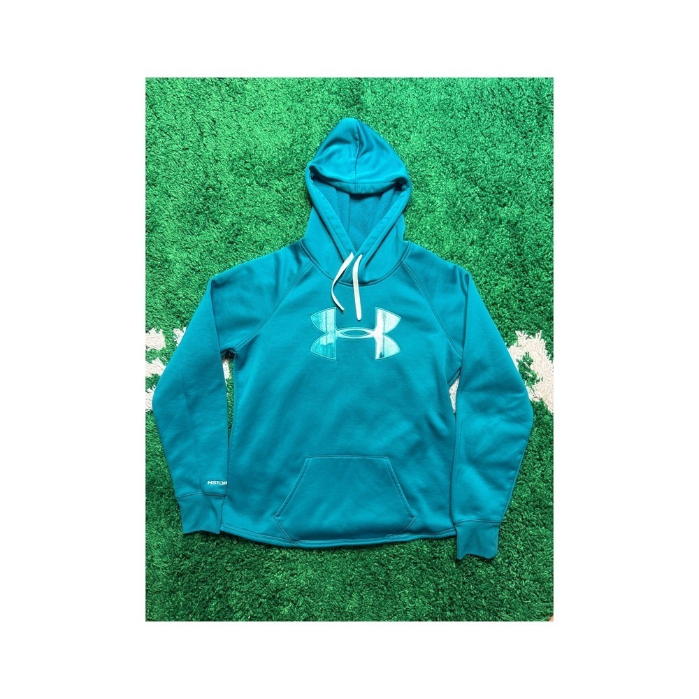 Under Armour Hoodie Pullover Sweatshirt Turquoise Green Athletic Apparel - M